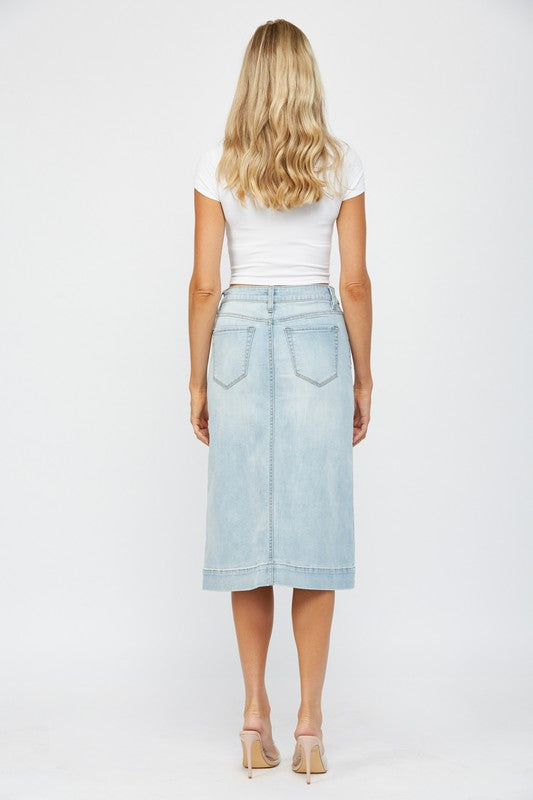 MICA DENIM | HIGH RISE A LINE SKIRT