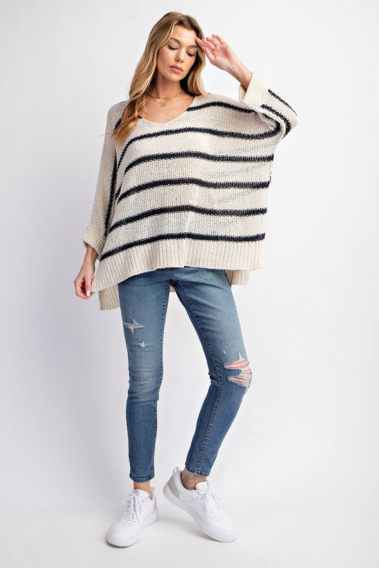 STRIPE PULLOVER SWEATER TOP