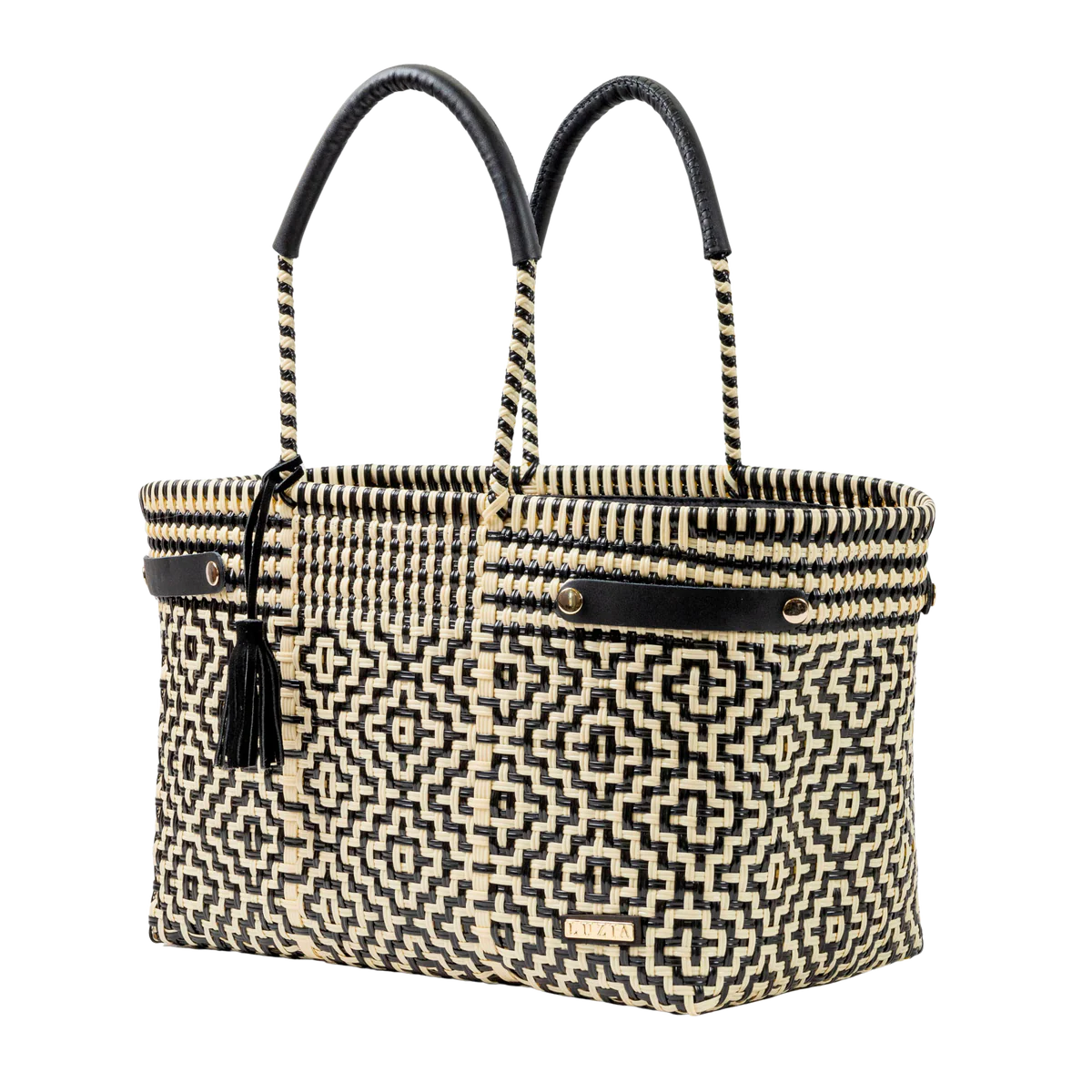 LUZIA COLLECTION 
| OPEN BASKET JUMBO CROSS DIAMOND BLACK BEIGE