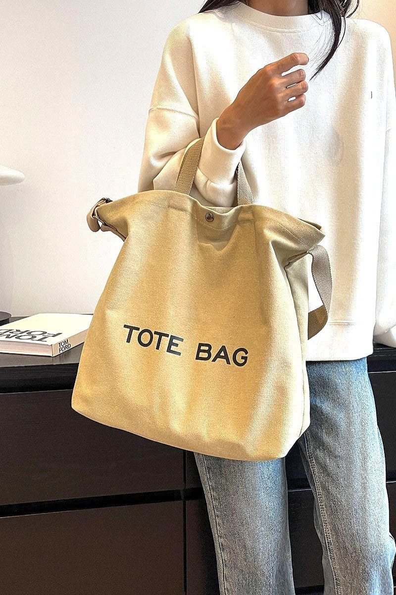 MINIMALIST LARGE CAPACITY CANVAS SHOULDER TOTE BAG