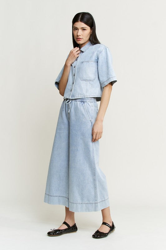 MICA DENIM | CROPPED DENIM SHIRT