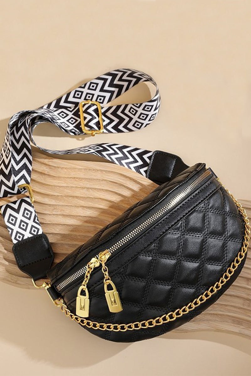 QUILTED VEGAN LEATHER CROSSBODY BUM BAG