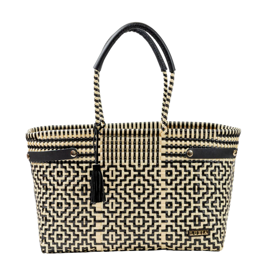 LUZIA COLLECTION 
| OPEN BASKET JUMBO CROSS DIAMOND BLACK BEIGE