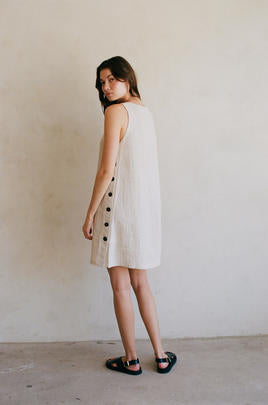 PREMIUM LINE | THE LINEN NOVELLA BUTTONED MINI DRESS