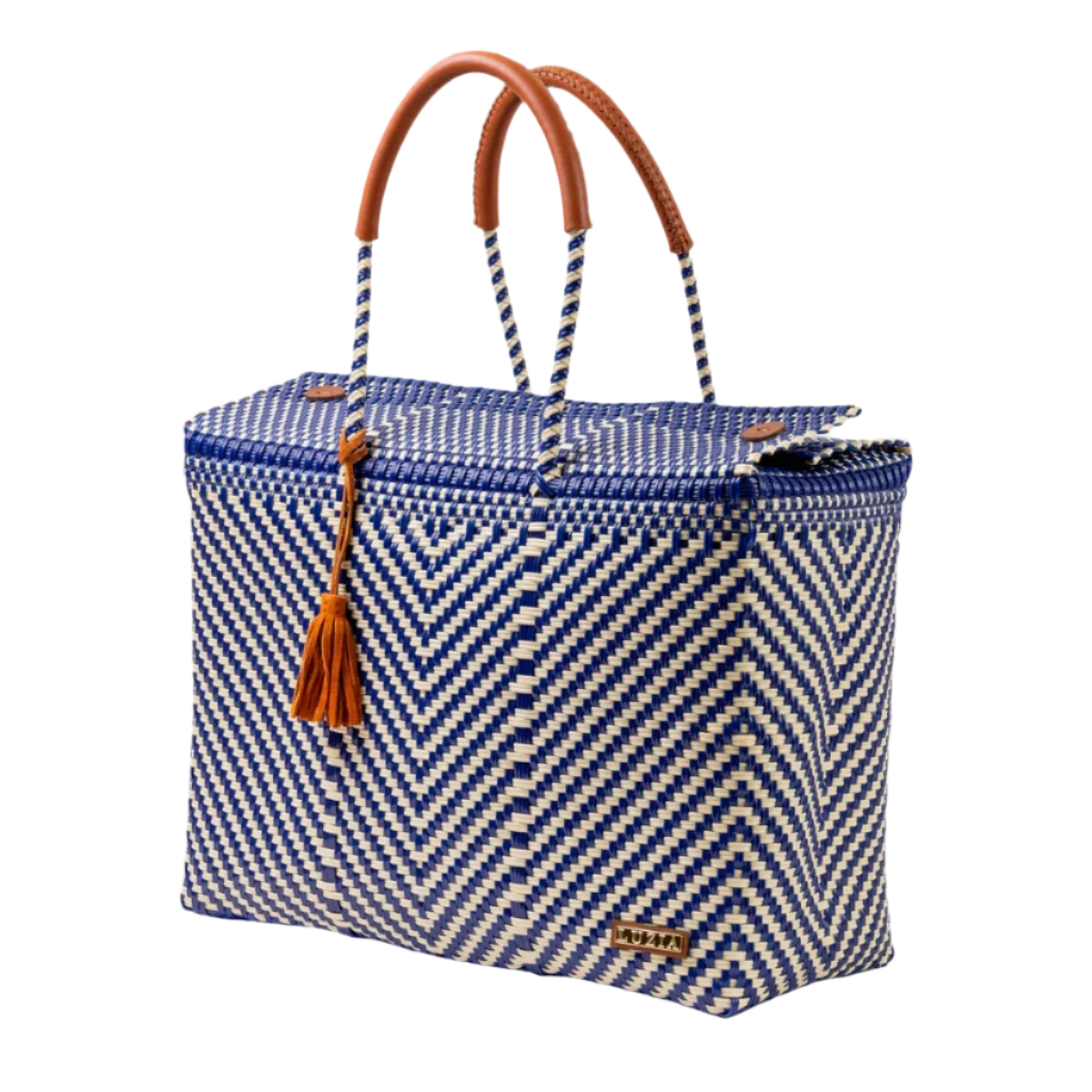 LUZIA COLLECTION | CLOSED BASKET JUMBO ARROW NAVY BLUE BEIGE