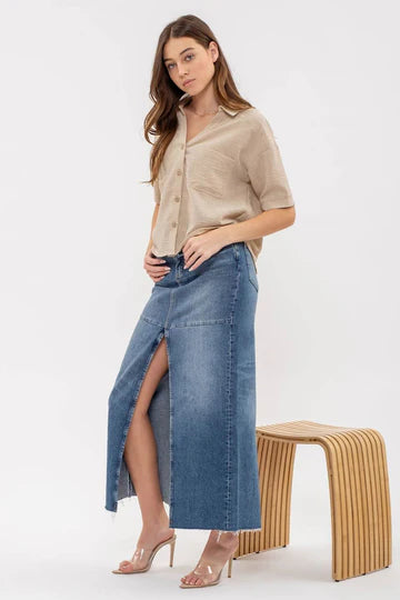 GAUZE SHORT SLEEVE BUTTON DOWN SHIRT