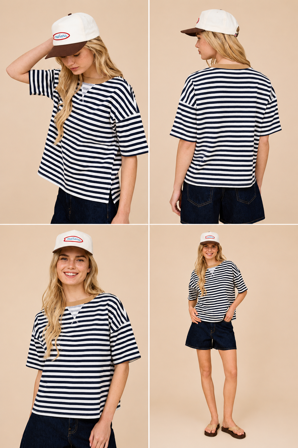 STRIPE COLORBLOCK KNIT TOP