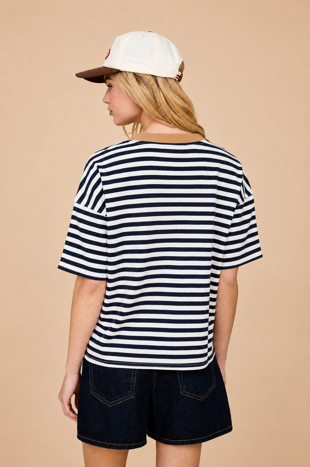 STRIPE COLORBLOCK KNIT TOP