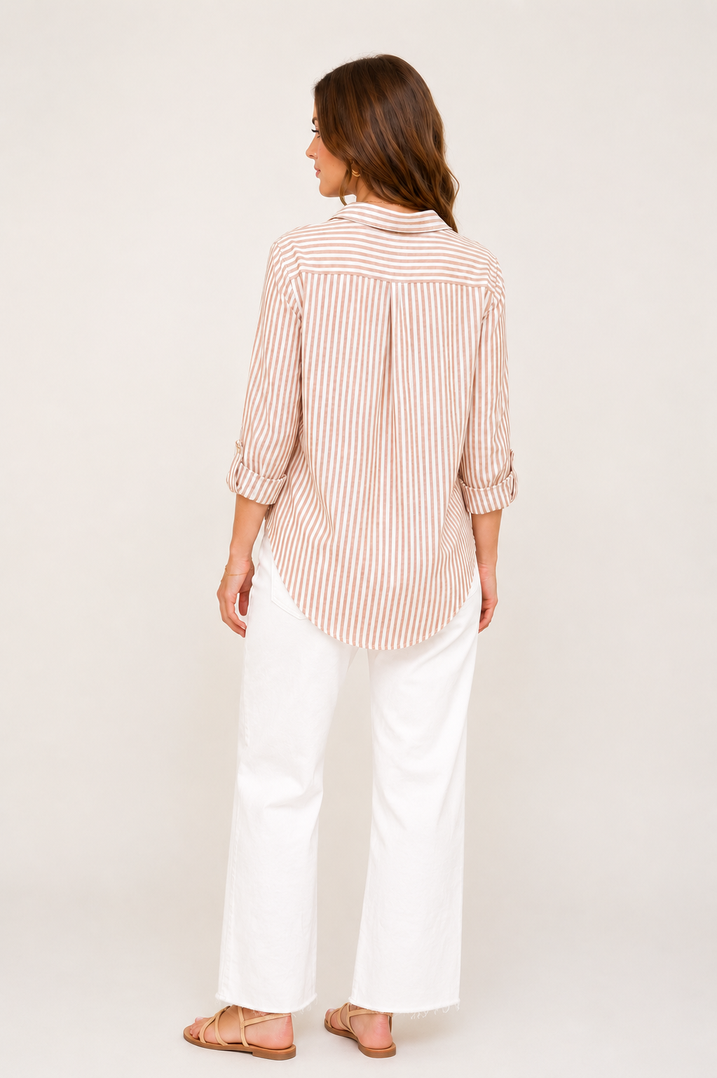 THE STRIPE COLLARED BUTTON DOWN | SUNSET