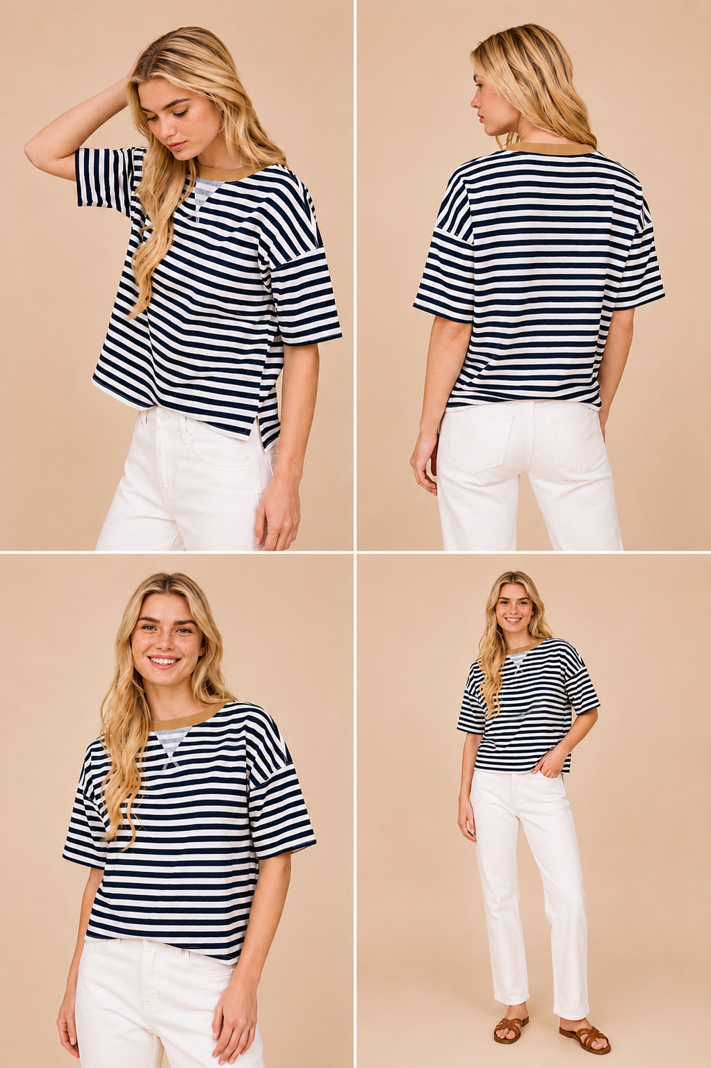 STRIPE COLORBLOCK KNIT TOP