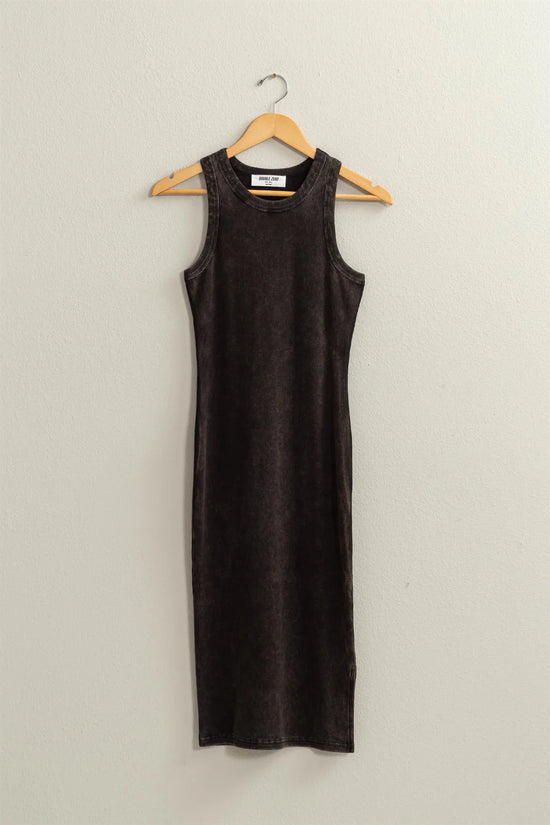 AICD WASHED RIBBED MIDI TANK DRESS