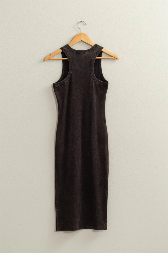 AICD WASHED RIBBED MIDI TANK DRESS