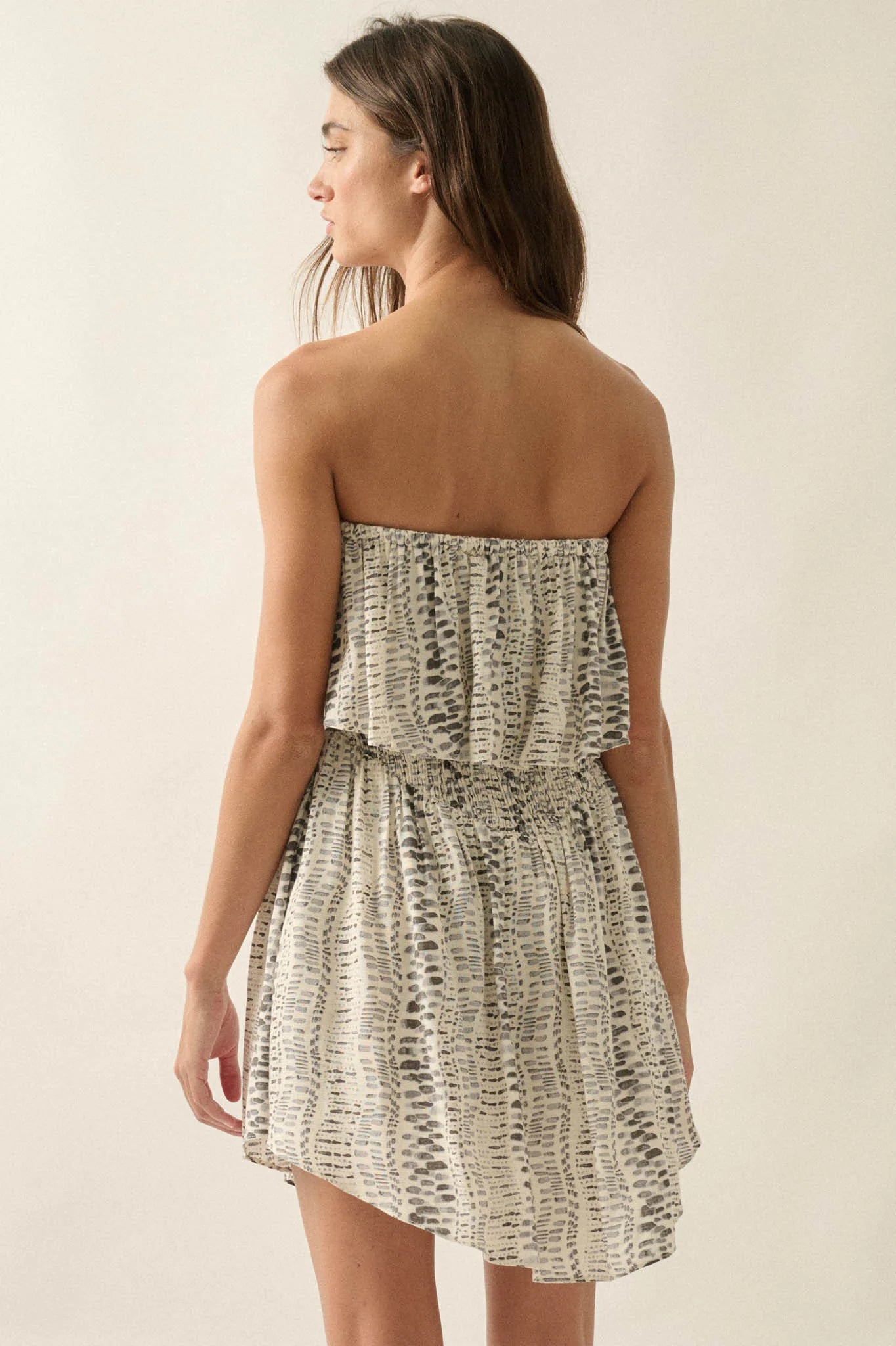 WANDER WILD STRAPLESS FLOUNCE ROMPER