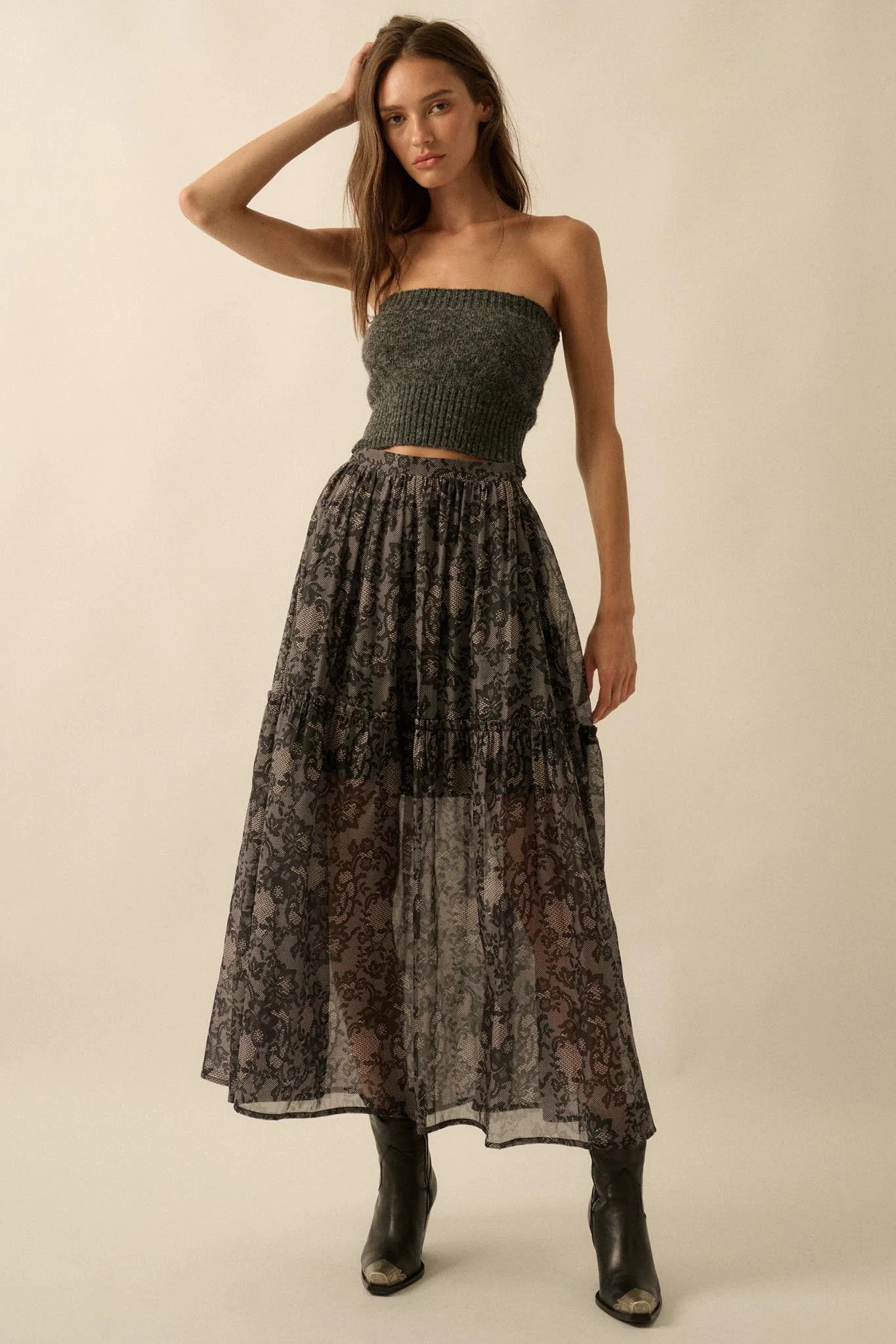 BERSHA LACE MAXI SKIRT