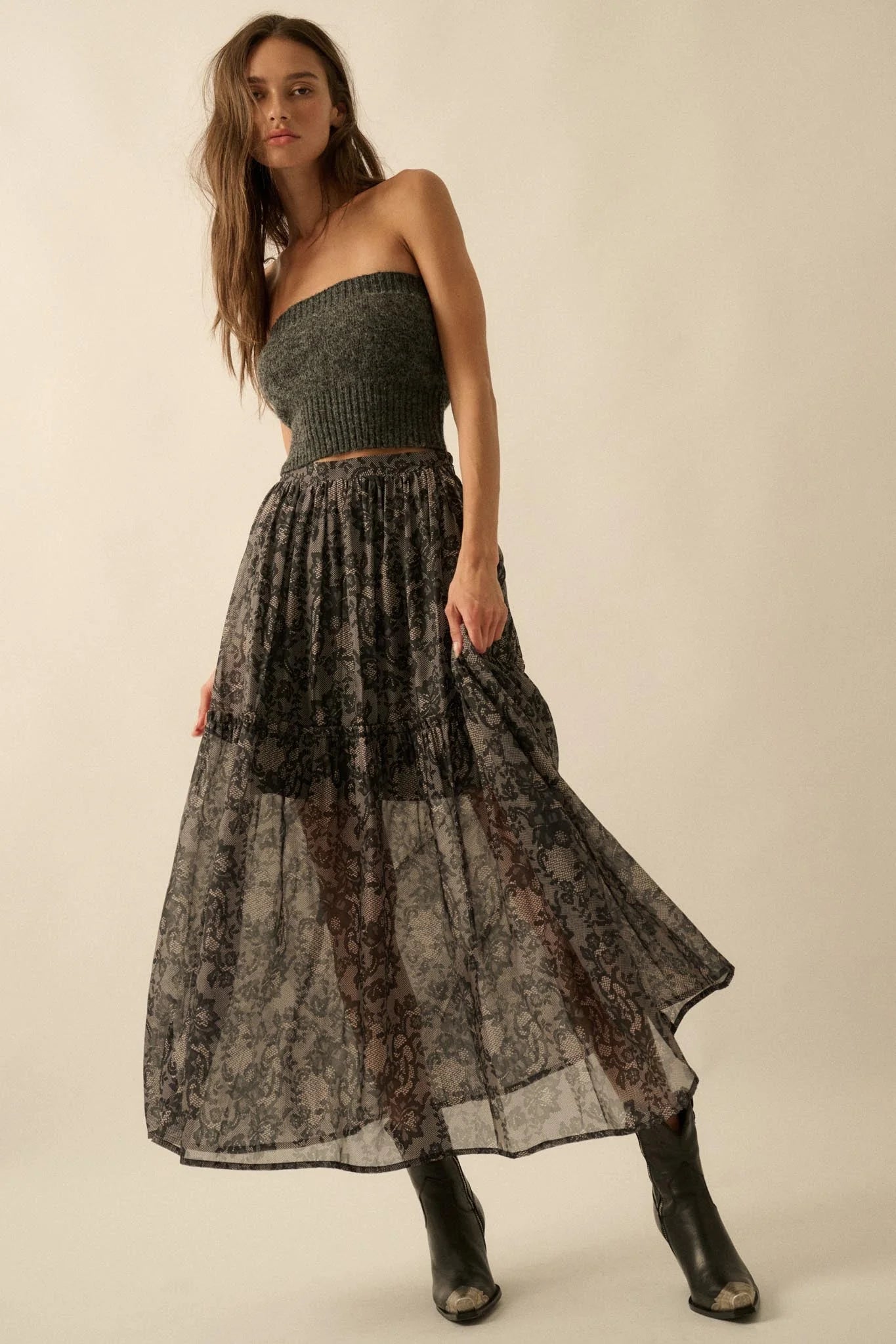BERSHA LACE MAXI SKIRT