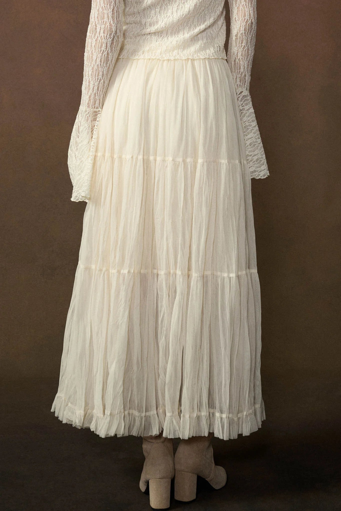KAVI TIERED RUFFLE MAXI SKIRT