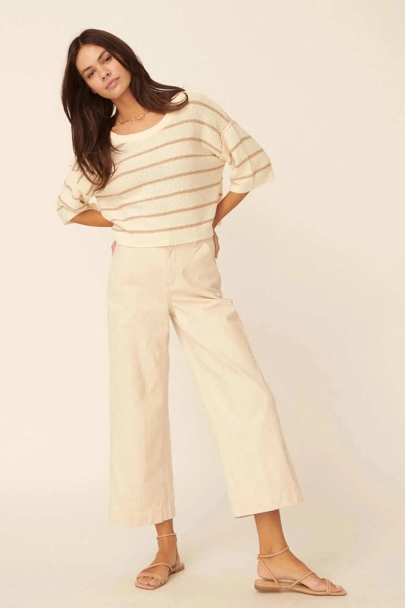 THE FRANKIE STRIPED LIGHTWEIGHT SWEATER TOP