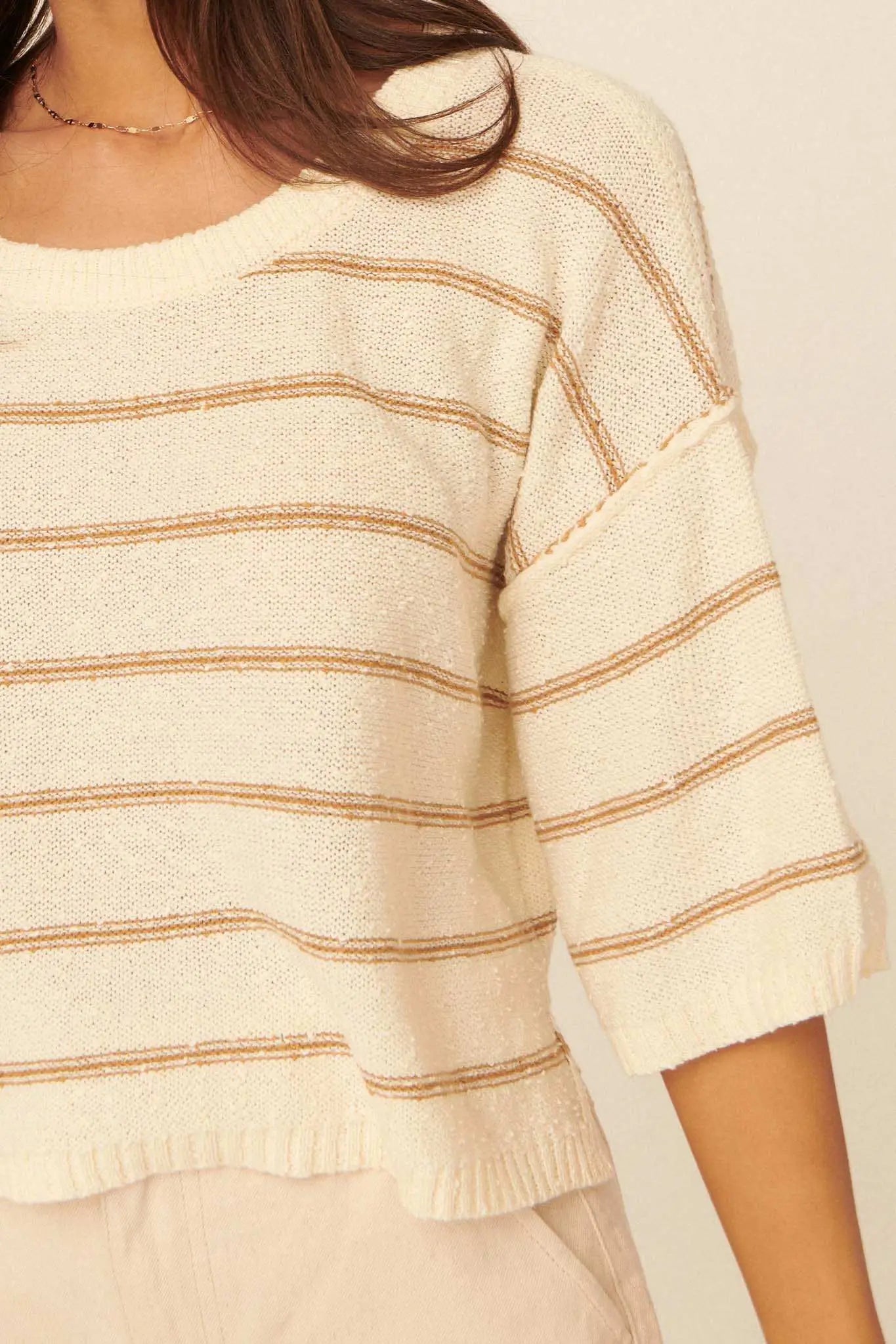 THE FRANKIE STRIPED LIGHTWEIGHT SWEATER TOP