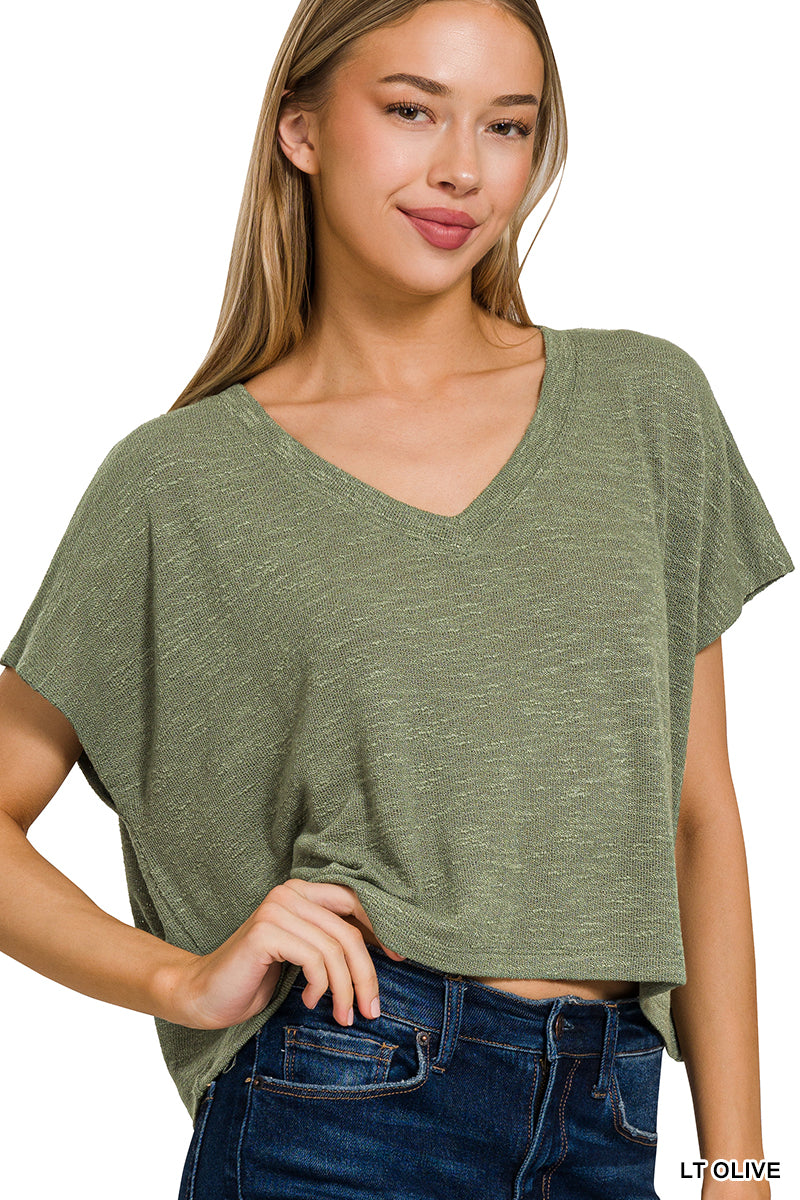 DROP SHOULDER SLUB HACCI TOP