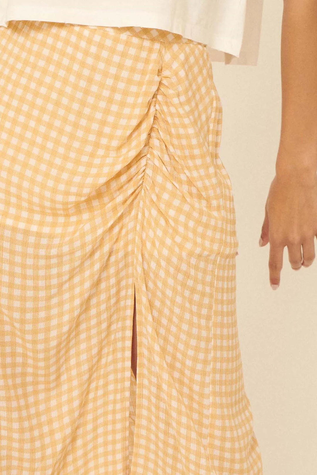 PROMESA | GINGHAM PLAID MIDI SKIRT