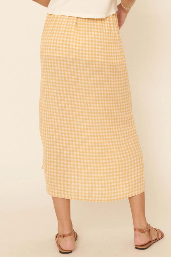 PROMESA | GINGHAM PLAID MIDI SKIRT