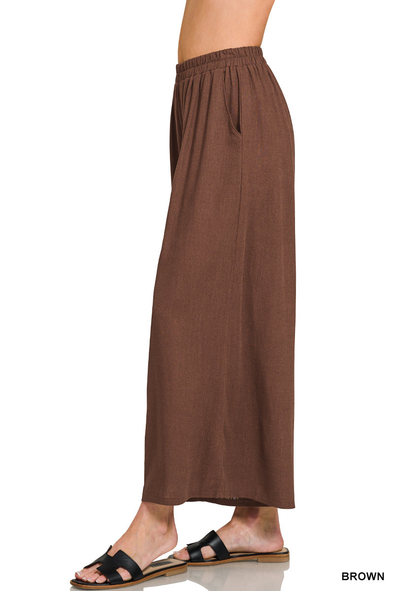 LINEN BLEND WIDE LEG PANTS | NEW COLOR | BESTSELLER
