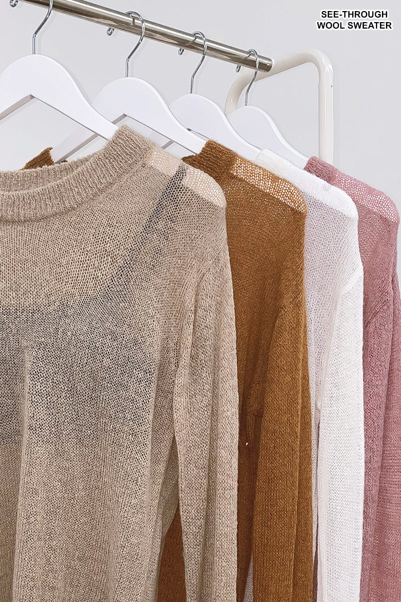 SEE-THROUGH WOOL SWEATER