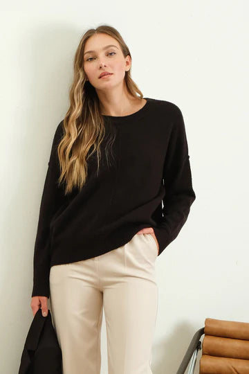 NEW COLOR | CREWNECK FRONT SEAM KNIT SWEATER