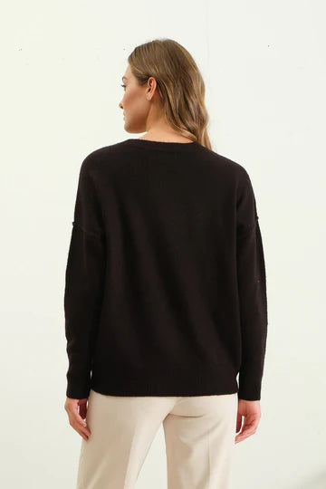 NEW COLOR | CREWNECK FRONT SEAM KNIT SWEATER