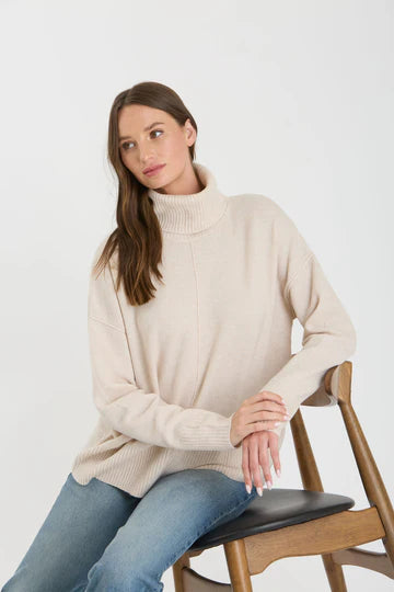 NEW COLOR | TURTLENECK FRONT SEAM KNIT PULLOVER SWEATER