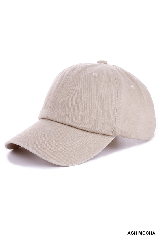 VINTAGE WASHED BASEBALL CAP - ASH MOCHA