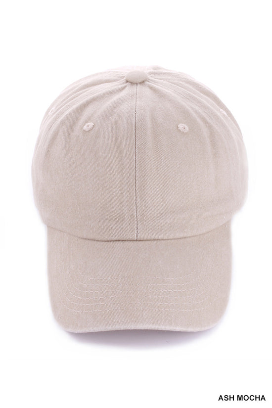 VINTAGE WASHED BASEBALL CAP - ASH MOCHA