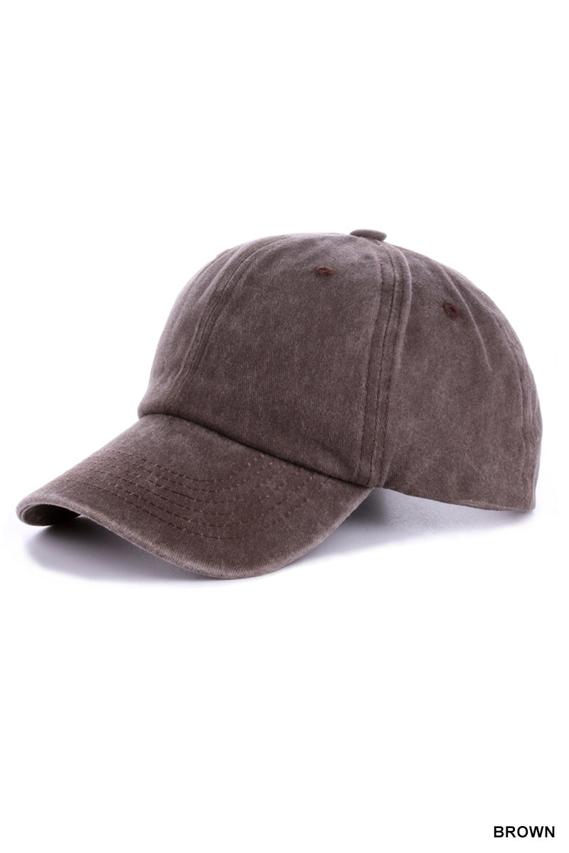 VINTAGE WASHED BASEBALL CAP - VINTAGE BROWN