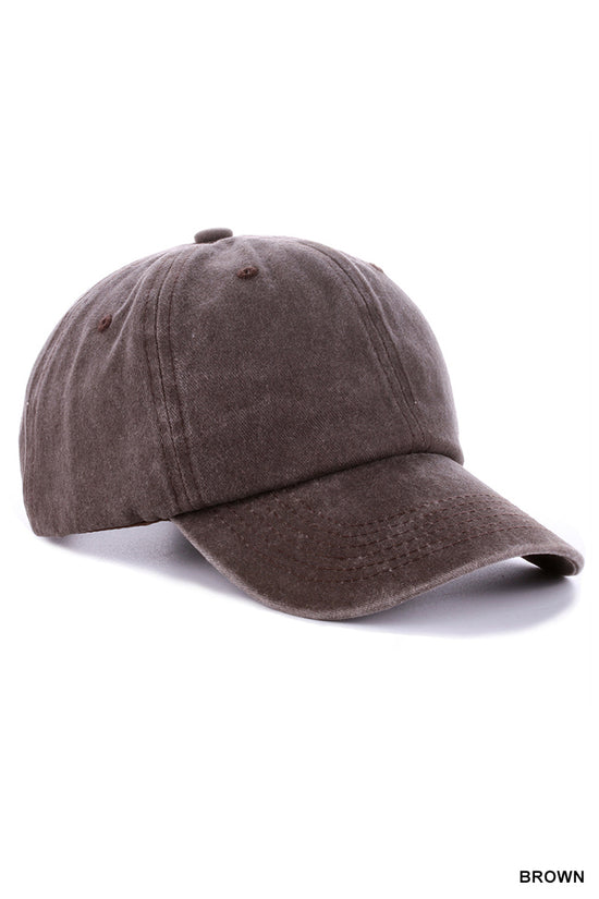 VINTAGE WASHED BASEBALL CAP - VINTAGE BROWN