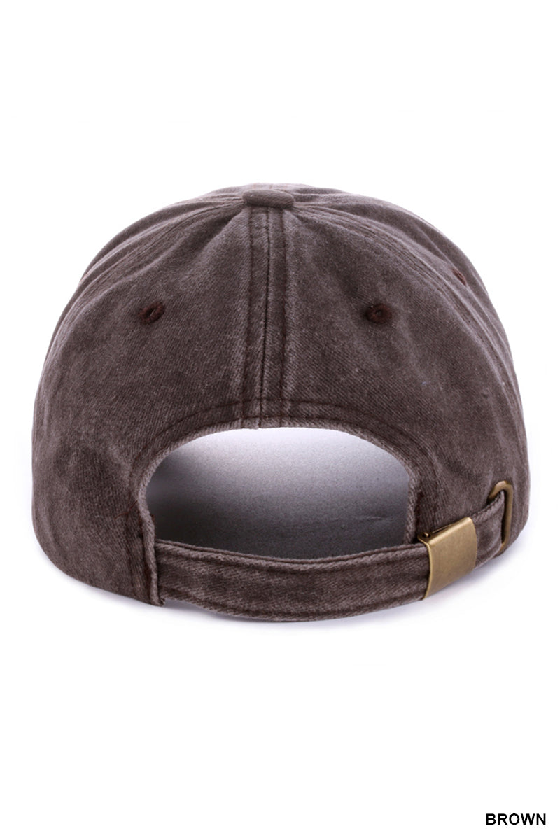 VINTAGE WASHED BASEBALL CAP - VINTAGE BROWN