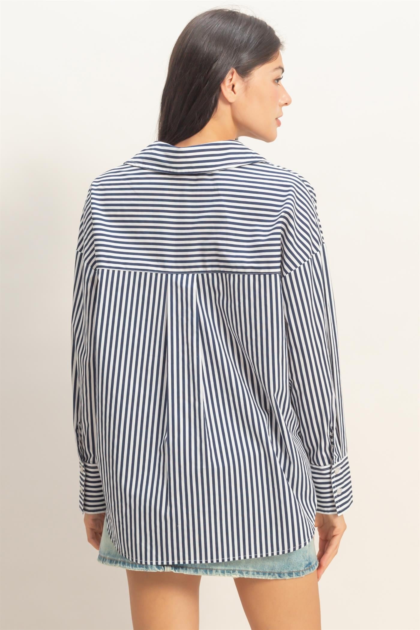 THE 100% COTTON STRIPED POPLIN SHIRT