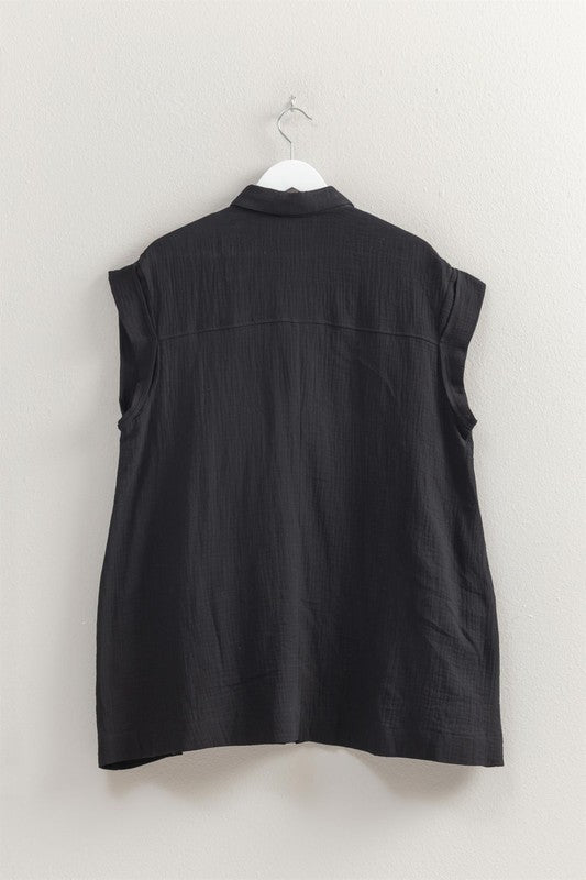 BUTTON FRONT 100% COTTON TUNIC DRESS