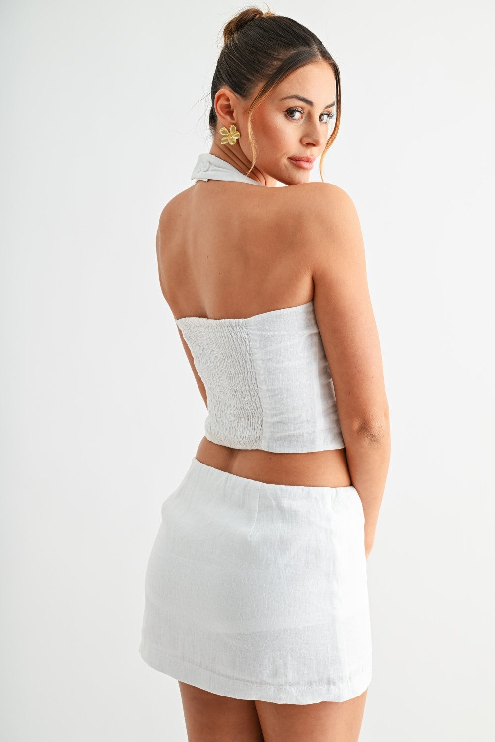 THE CATALINA LINEN HALTER