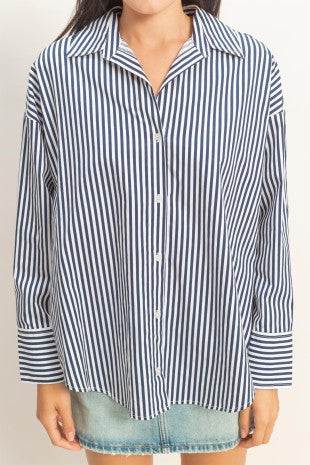 THE 100% COTTON STRIPED POPLIN SHIRT