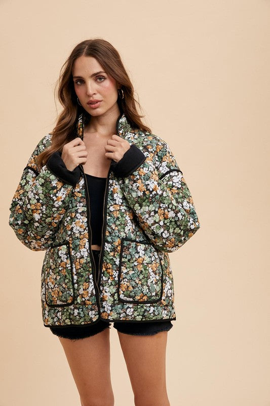 PREMIUM LINE | QUILTED PUFFER FLORAL JACKET