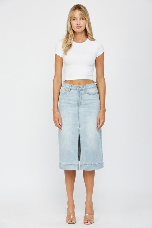 MICA DENIM | HIGH RISE A LINE SKIRT