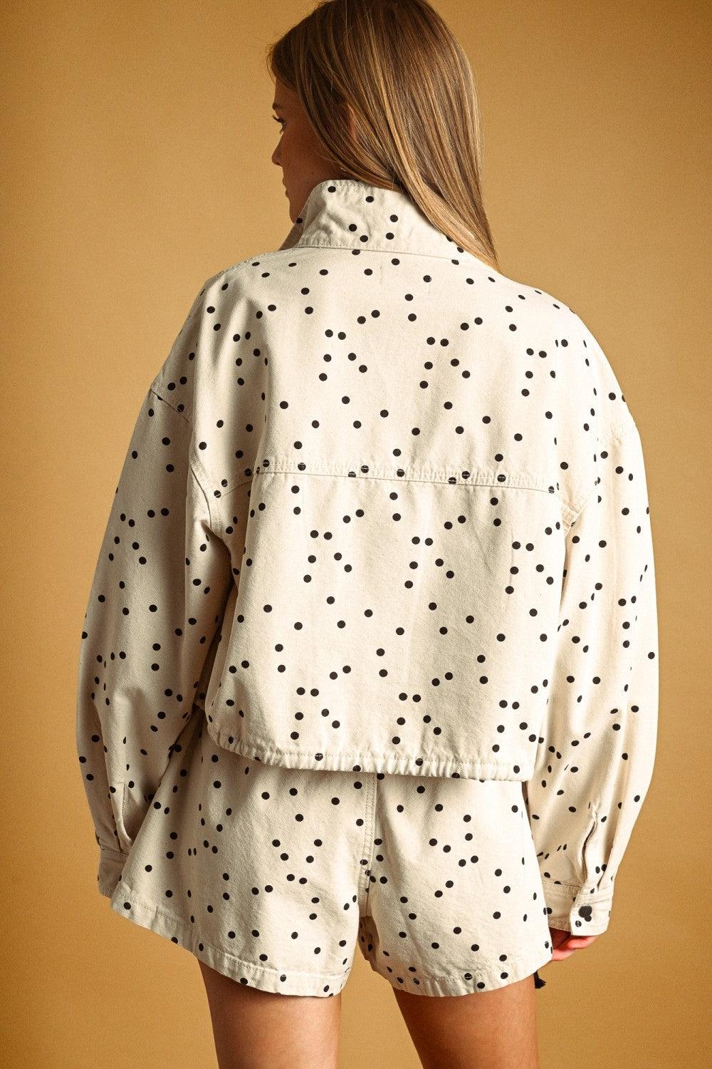 THE POLKA DOT HIGH NECK JACKET | ECRU