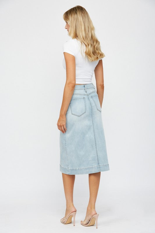 MICA DENIM | HIGH RISE A LINE SKIRT