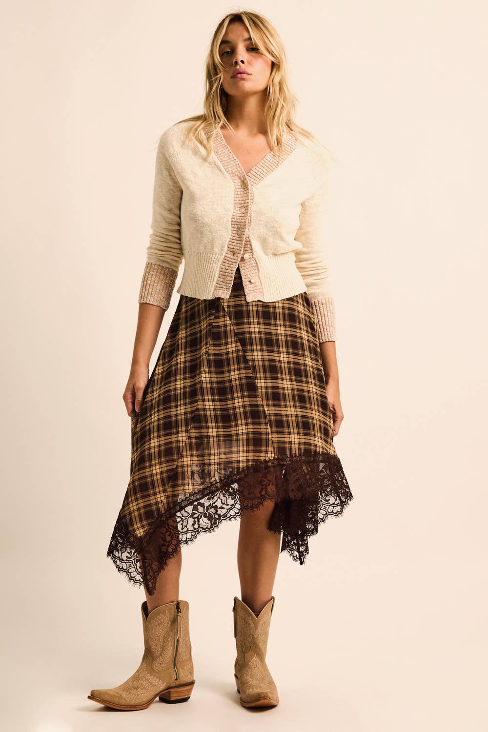 MARLED KNIT RAGLAN-SLEEVE CARDIGAN