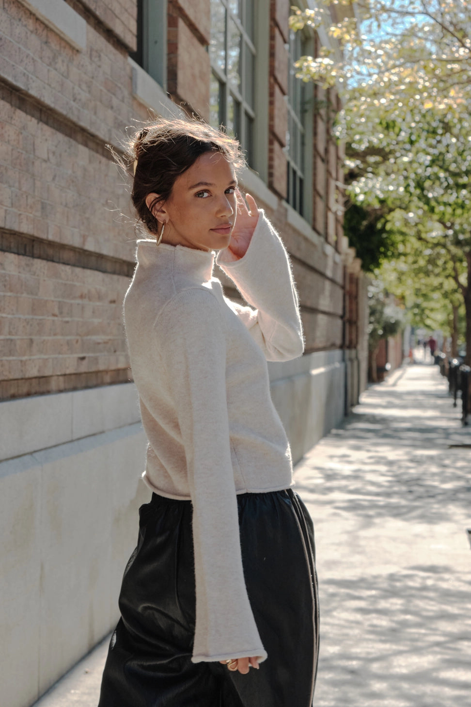 THE SLOANE BELL SLEEVE SWEATER | CREAM
