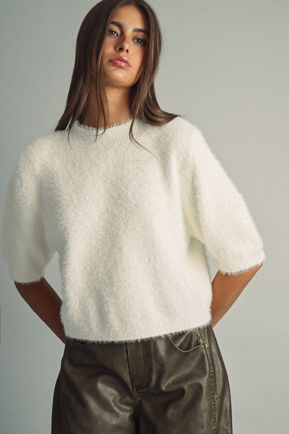 THE FLUFFY FAUX-FUR SWEATER