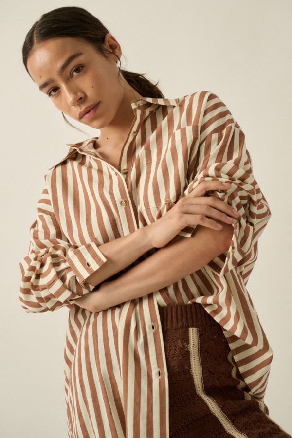 DAWN STRIPE BUTTON UP