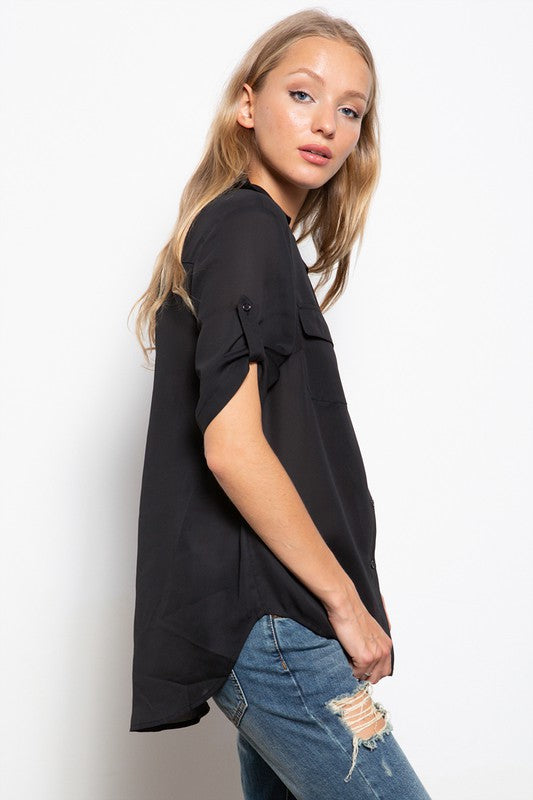 TAB-UP SLEEVES TOP