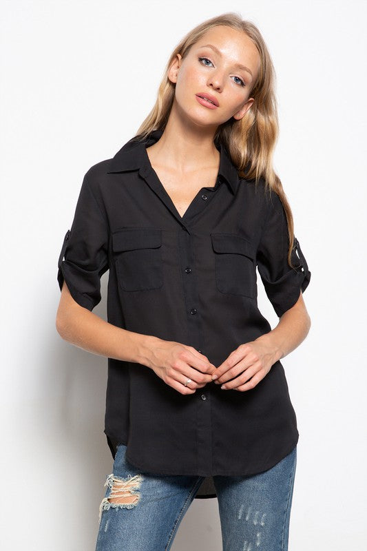 TAB-UP SLEEVES TOP