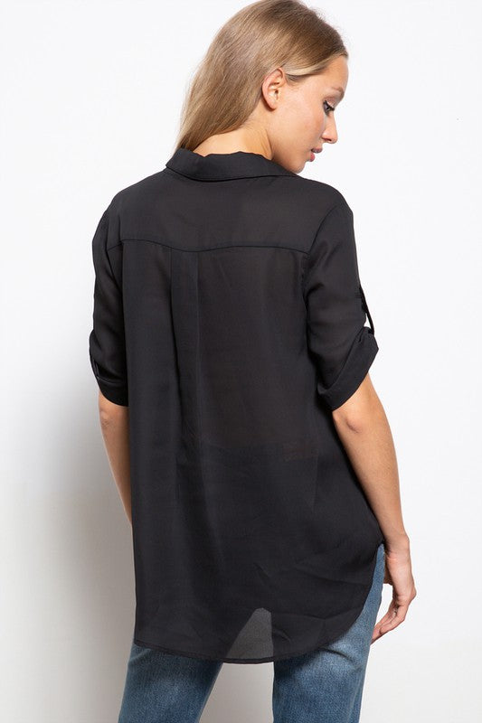 TAB-UP SLEEVES TOP
